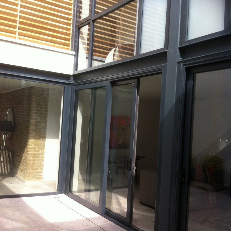 Anthracite aluminium sliding patio doors fitted in Bracknell